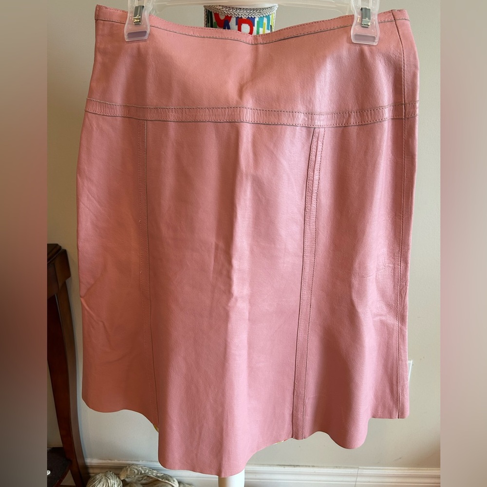 Danier Blush Pink A-Line Leather Skirt